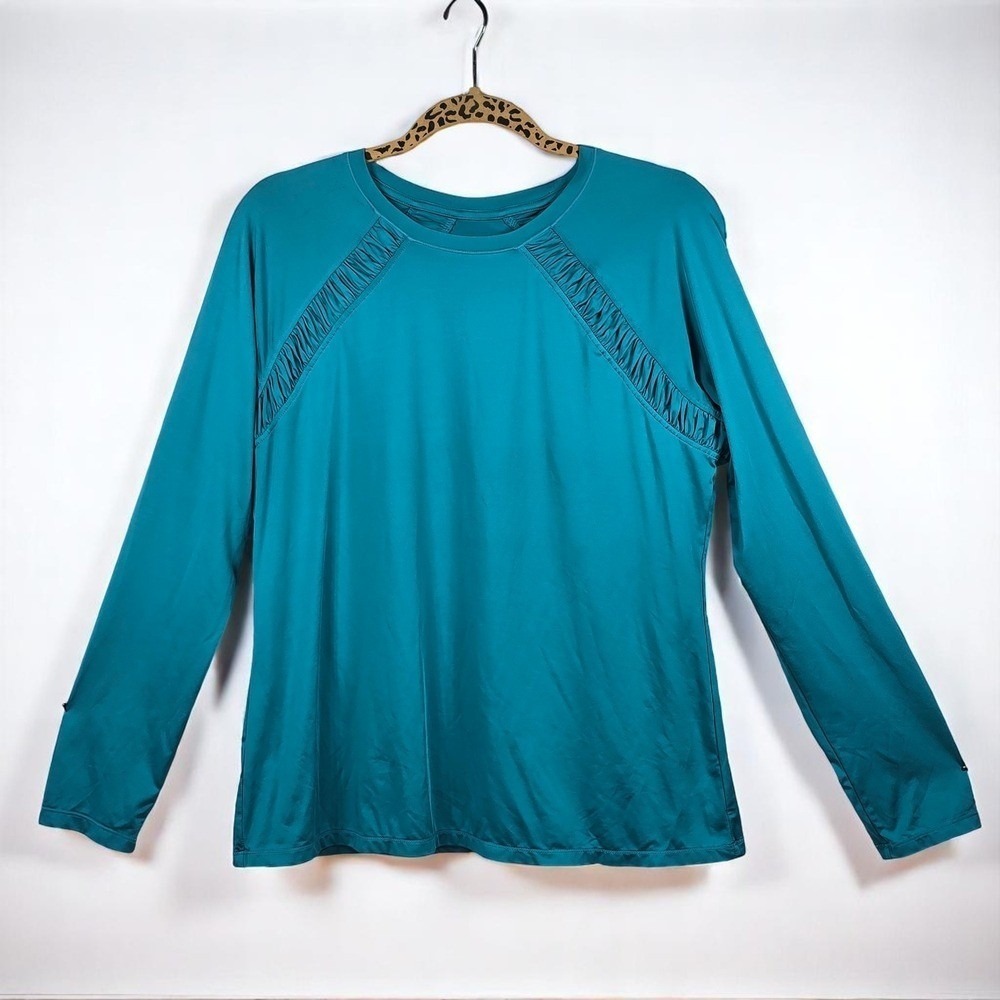 Reel Legends Women's Medium Reel-Tec Teal Long Sleeve Shirt Moisture Wicking